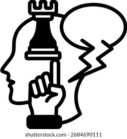 Icono de pensamiento estratégico mixto Ilustración vectorial