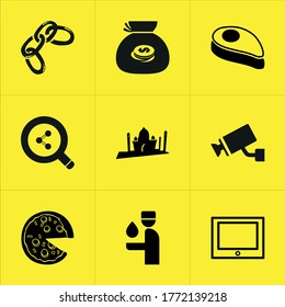 Mixed themed icon sets on white background.