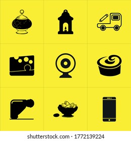 Mixed themed icon sets on white background.