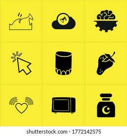 Mixed themed icon sets on white background.
