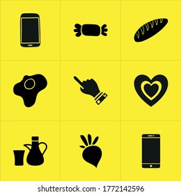 Mixed themed icon sets on white background.