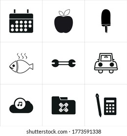 Mixed themed icon sets on white background.