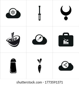 Mixed themed icon sets on white background.