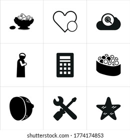 Mixed themed icon sets on white background.