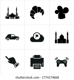 Mixed themed icon sets on white background.