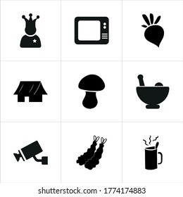 Mixed themed icon sets on white background.