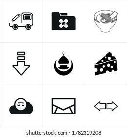 Mixed themed icon sets on white background.