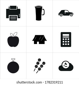 Mixed themed icon sets on white background.