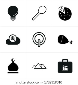 Mixed themed icon sets on white background.