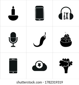 Mixed themed icon sets on white background.