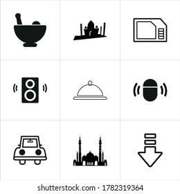 Mixed themed icon sets on white background.