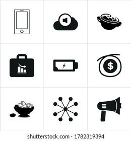 Mixed themed icon sets on white background.