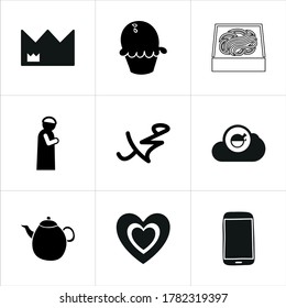 Mixed themed icon sets on white background.