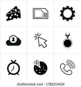 Mixed themed icon sets on white background.