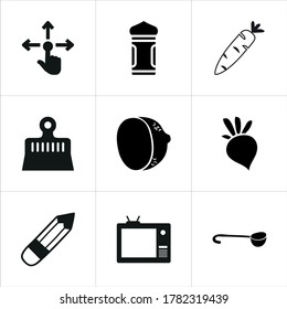 Mixed themed icon sets on white background.