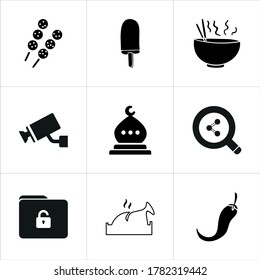 Mixed themed icon sets on white background.