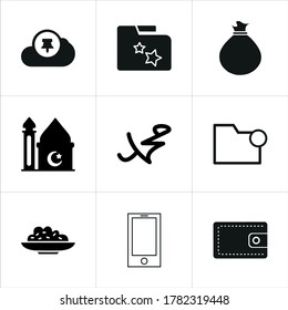 Gemischte Symbole setzen auf weißem Hintergrund.