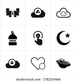 Mixed themed icon sets on white background.