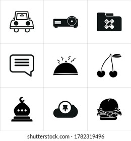 Mixed themed icon sets on white background.