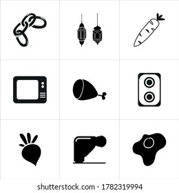 Mixed themed icon sets on white background.