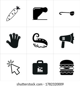 Mixed themed icon sets on white background.