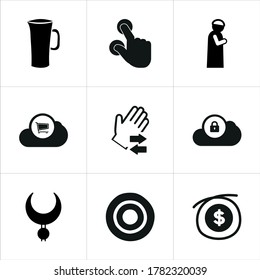 Mixed themed icon sets on white background.