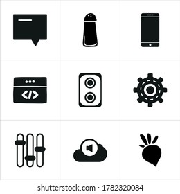 Mixed themed icon sets on white background.