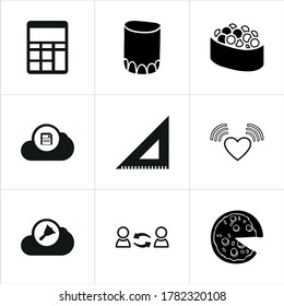 Mixed themed icon sets on white background.