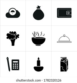 Mixed themed icon sets on white background.