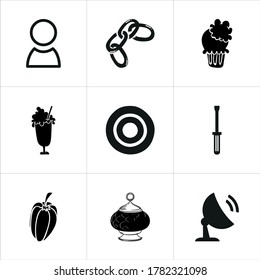 Mixed themed icon sets on white background.