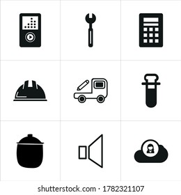 Mixed themed icon sets on white background.