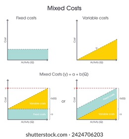 Mixed total costs business accounting and finance vector illustration graphic