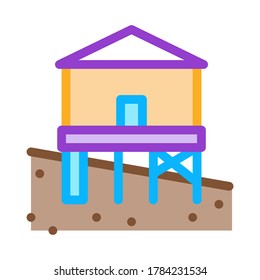 tipo mixto de vector de icono de base construido. tipo mixto de signo de fundación construida. ilustración de símbolo de color