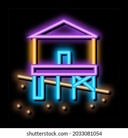 mixed type of built foundation neon light sign vector. Glowing bright icon mixed type of built foundation sign. transparent symbol illustration