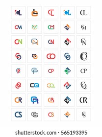 mixed typography alphabet typeset typeface logotype font image vector icon set