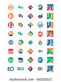 mixed typography alphabet typeset typeface logotype font image vector icon set