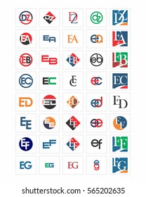 mixed typography alphabet typeset typeface logotype font image vector icon set