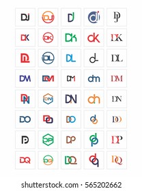 mixed typography alphabet typeset typeface logotype font image vector icon set