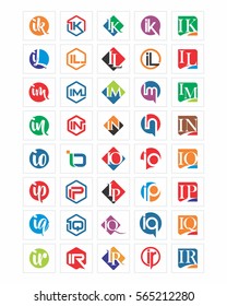 mixed typography alphabet typeset typeface logotype font image vector icon set