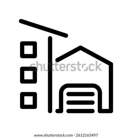 Mixed Use Property Symbol Showing High Rise and Storage Building