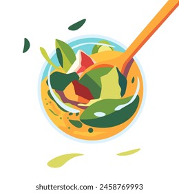 Ensaladera de verduras mixtas Vector