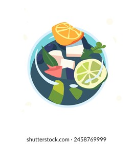 Mixed Vegetable Salad Bowl Vector