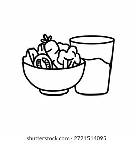 Ensaladera de verduras mixta Vector