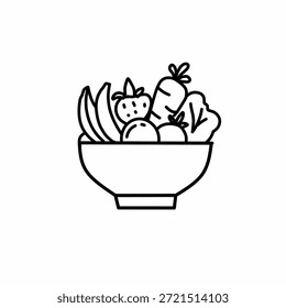 Ensaladera de verduras mixta Vector