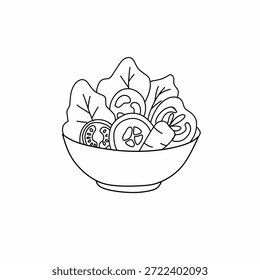 Vetor de tigela de salada vegetal mista