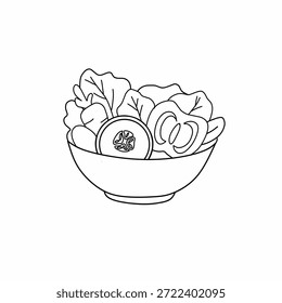 Mixed vegetable salad bowl vector