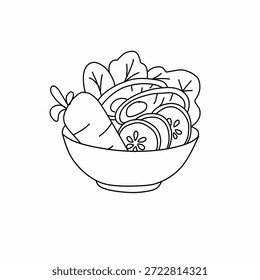 Ensaladera de verduras mixta Vector