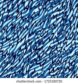 Mixed zebra striped lines fur skin print texture and zig zag lines seamless pattern. Animal background. Abstract curved lines ornament. Geometric shapes. Good for textile, fabric, fashion design.