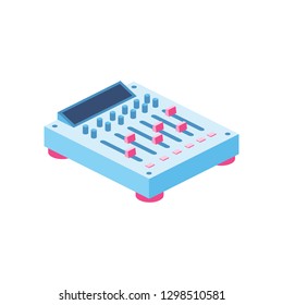 Mixer 3d vector icon isometric pink and blue color minimalism illustrate