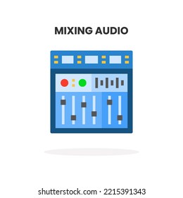 Mixer Audio Control Flachsymbol. Vektorgrafik auf weißem Hintergrund.